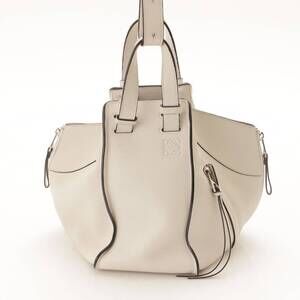 Loewe Hammock Leather Shoulder Handbag White